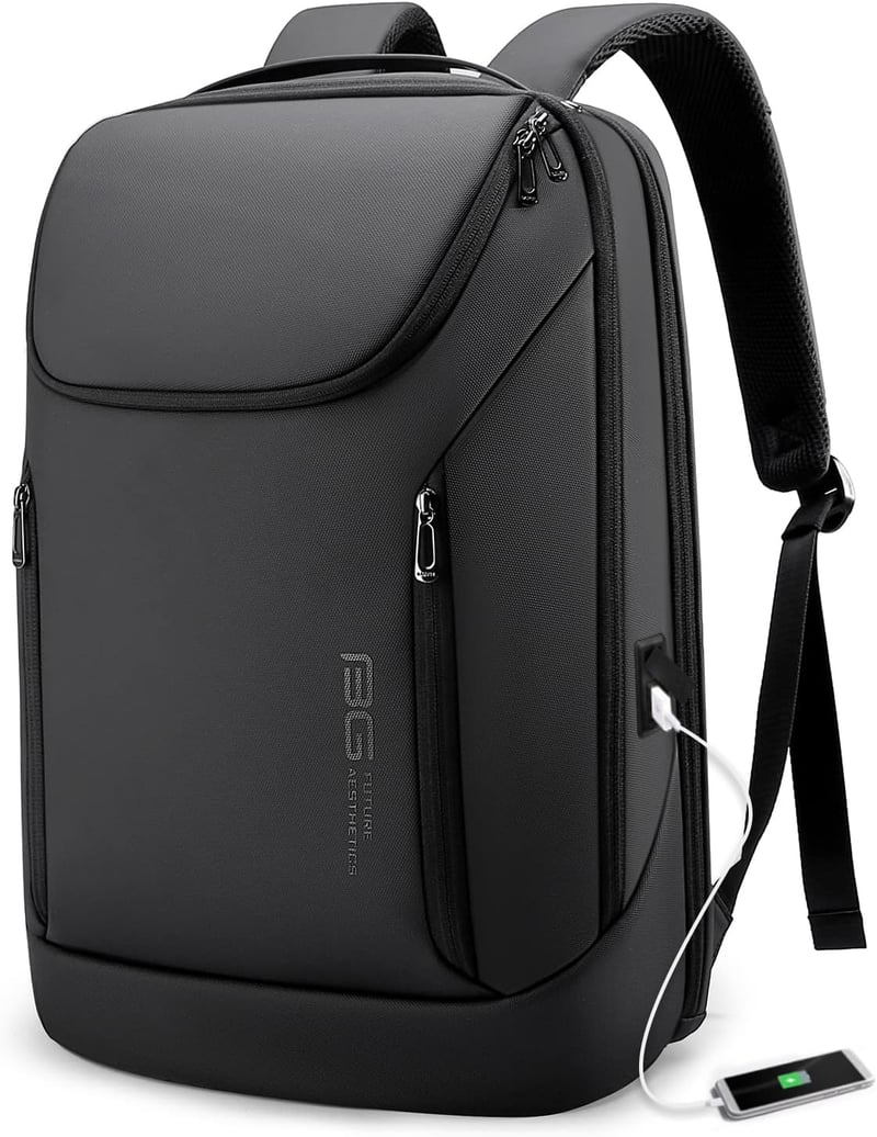 BANGE Üzleti Intelligens Vízálló Laptop Hátizsák 15.6" USB Töltőporttal - L, Black