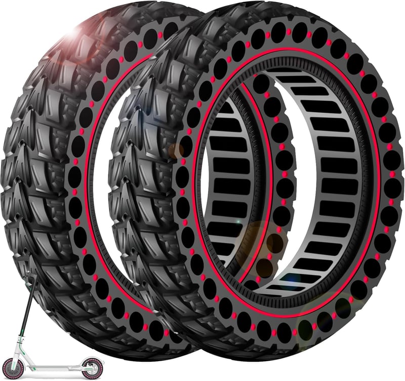 BANGTING 2db Tömör Gumi Roller Abroncs 10x2,5" (60/70-6.5) - Ninebot Max G30/G2 Elektromos Roller Csere Gumiabroncs, Piros