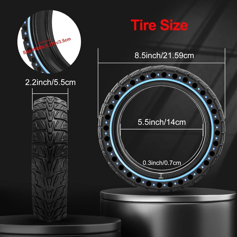 BANGTING Tömör Gumi Roller Kerék 8.5x2 Hüvelyk - Xiaomi Pro 2/M365/1S/3/Essential Kompatibilis Defektmentes Csere Abroncs, 2 db
