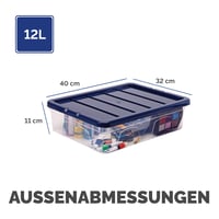 BANKERS BOX 12L plastična kutija za pohranu, 3 komada, bez BPA i 100% reciklirani poklopac, mogućnost slaganja jednu na drugu, 11x32x40 cm, za organizaciju doma i ureda 2