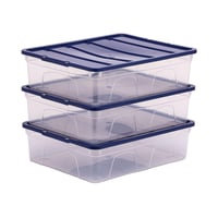 BANKERS BOX 12L plastična kutija za pohranu, 3 komada, bez BPA i 100% reciklirani poklopac, mogućnost slaganja jednu na drugu, 11x32x40 cm, za organizaciju doma i ureda 1
