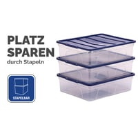 BANKERS BOX 12L plastična kutija za pohranu, 3 komada, bez BPA i 100% reciklirani poklopac, mogućnost slaganja jednu na drugu, 11x32x40 cm, za organizaciju doma i ureda 4