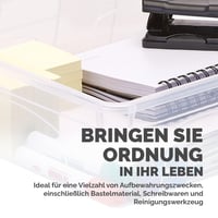 BANKERS BOX 12L plastična kutija za pohranu, 3 komada, bez BPA i 100% reciklirani poklopac, mogućnost slaganja jednu na drugu, 11x32x40 cm, za organizaciju doma i ureda 6