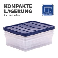 BANKERS BOX 12L plastična kutija za pohranu, 3 komada, bez BPA i 100% reciklirani poklopac, mogućnost slaganja jednu na drugu, 11x32x40 cm, za organizaciju doma i ureda 5