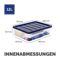 BANKERS BOX 12L plastična kutija za pohranu, 3 komada, bez BPA i 100% reciklirani poklopac, mogućnost slaganja jednu na drugu, 11x32x40 cm, za organizaciju doma i ureda 3