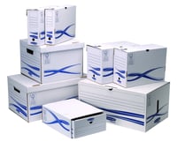 Archivačný box Bankers Box Basic Maxi 8 cm – biely/modrý – 6 ks 5