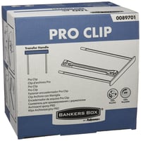 Cleme de arhivare Bankers Box ProClip cu braț de 100 mm și șină de îndosariere, 100% plastic reciclat, alb, 100 bucăți 1