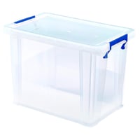 Plastový úložný box BANKERS BOX ProStore s vekom 18,5 l, 28x32x20 cm, priehľadný, bez BPA, na závesné zakladače, stohovateľný 1