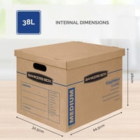 BANKERS BOX SmoothMove Classic 38L Költöztetődoboz 10db Erős Karton Szállítódoboz - 38 Litre 2