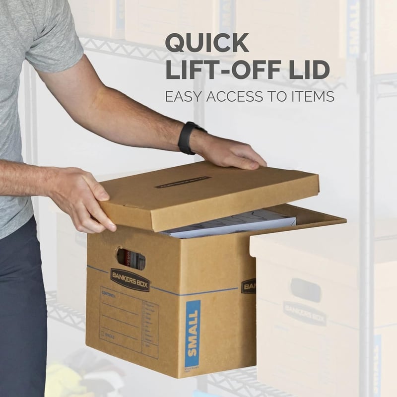 BANKERS BOX SmoothMove Classic 38L Költöztetődoboz 10db Erős Karton Szállítódoboz - 38 Litre