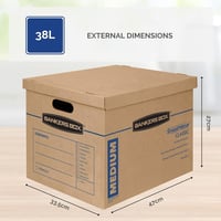 BANKERS BOX SmoothMove Classic 38L Költöztetődoboz 10db Erős Karton Szállítódoboz - 38 Litre 3