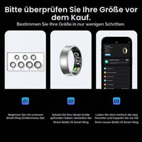 Inteligentný prsteň BANLVS pre mužov a ženy, 24/7 tepová frekvencia, HRV, SpO2, spánok, teplota, 176 športových režimov, vodotesnosť IP68, Android iOS, strieborný, veľkosť 67 2