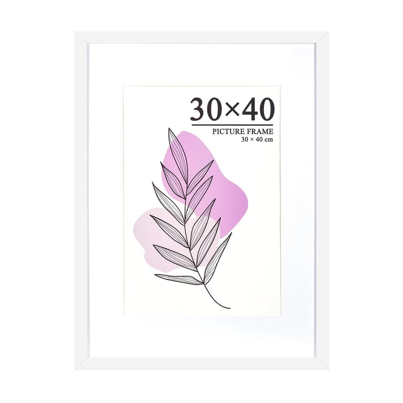 Baoee Biely rám na obrazy s akrylátovým sklom 30x40 cm, s paspartou na formát A4, rám na diplomy na stôl aj na stenu