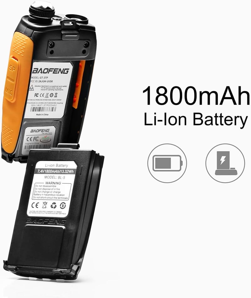 Baofeng GT-3TP Mark III Kétsávos Adóvevő 144-146/430-440MHz, 8W/4W/1W Teljesítmény, 11km Hatótáv, 1800mAh Akkumulátor, Narancs