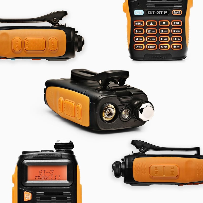 Baofeng GT-3TP Mark III Kétsávos Adóvevő 144-146/430-440MHz, 8W/4W/1W Teljesítmény, 11km Hatótáv, 1800mAh Akkumulátor, Narancs