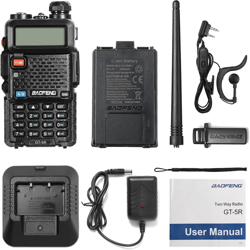 BAOFENG GT-5R Dual Band VHF/UHF Walkie Talkie 128 csatorna 1800mAh