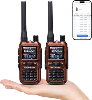 BAOFENG GT-5R Mini kézi amatőr rádió, 999 csatorna, USB-C töltés, borostyánsárga - 2 db