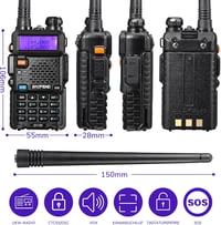 BAOFENG GT-5R Walkie Talkie 2db Duál Sávos Rádió UHF VHF 128 Csatorna 1800mAh 5