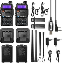BAOFENG GT-5R Walkie Talkie 2db Duál Sávos Rádió UHF VHF 128 Csatorna 1800mAh 8
