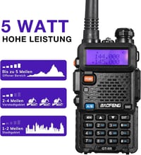 BAOFENG GT-5R Walkie Talkie 2db Duál Sávos Rádió UHF VHF 128 Csatorna 1800mAh 2