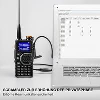 BAOFENG K5 Plus 10W kétsávos walkie-talkie légisávval, 2500 mAh, 999 csatorna, CHIRP - fekete 7