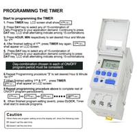 Digitálny LCD programovateľný časový spínač Baomain THC15A, 12V DC, 16A, montáž na DIN lištu 3