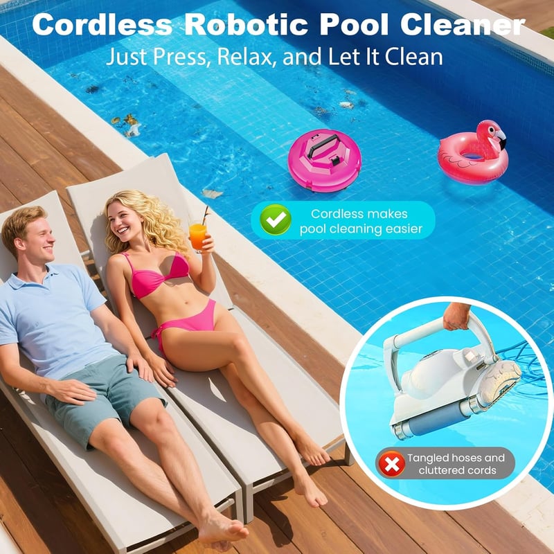 Baopilong Wireless Robot Medence Porszívó 120 Perc Futásidő 1000m²