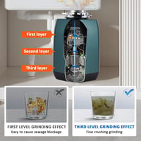 BAOSHISHAN 600W Konyhai Hulladékdaráló Gombkapcsolóval 3800 rpm Mosogatótálcához 4