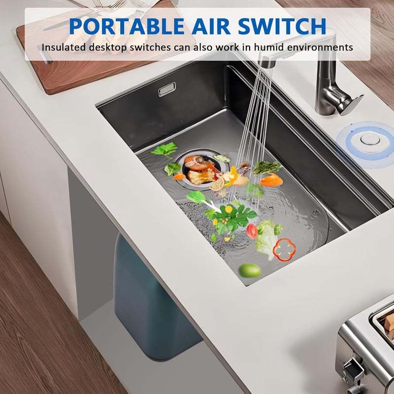 BAOSHISHAN 600W Konyhai Hulladékdaráló Gombkapcsolóval 3800 rpm Mosogatótálcához