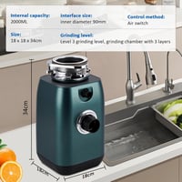 BAOSHISHAN 600W Konyhai Hulladékdaráló Gombkapcsolóval 3800 rpm Mosogatótálcához 5