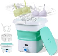 BAOSHISHAN Összecsukható Mini Mosógép 2kg Kapacitással - Hordozható Kék Felültöltős Centrifugával 11,5L - Utazáshoz, Kempingezéshez 1