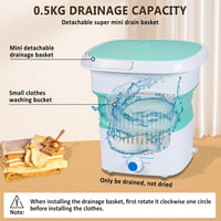 BAOSHISHAN Összecsukható Mini Mosógép 2kg Kapacitással - Hordozható Kék Felültöltős Centrifugával 11,5L - Utazáshoz, Kempingezéshez 5