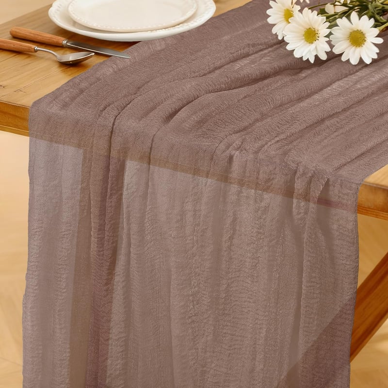 Baosind Boho stolni trkač tamnoružičasti, 280 x 80 cm, materijal od gaze, periv, rustikalna dekoracija za vjenčanja, darivanje djeteta (baby shower), djevojačke zabave
