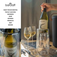 Bar Craft izolirani hladnjak za vino, za jednu bocu, akril s kromiranim detaljima, 12 x 12 x 23 cm, prozirni/čelik 6