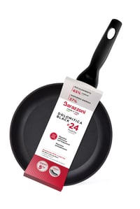 Barazzoni Wok 28 cm hosszú nyéllel, Dolomitica, extra fekete, 3,5 literes 2