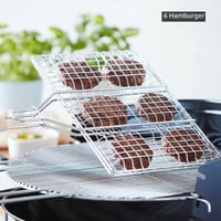 Barbecook Hamburgergrill 6 Burger Sütéséhez, Króm és Fa, 35x23 cm, Ezüst-Fahatású Kivitel 5