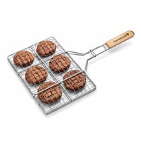 Barbecook Hamburgergrill 6 Burger Sütéséhez, Króm és Fa, 35x23 cm, Ezüst-Fahatású Kivitel 1