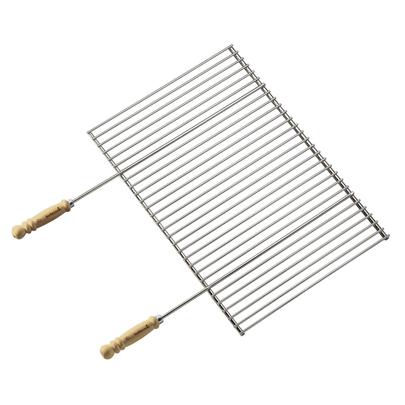 Barbecook profesionalna pravokutna rešetka za roštilj, kromirani čelik i drvo, dodatak za roštilj, 70x40 cm