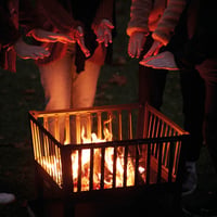 Barbecook Coș de foc pentru lemne, pătrat, din oțel lăcuit, 62 x 62 cm lățime și 48,5 cm înălțime, negru 5