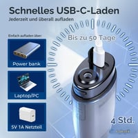 Duș bucal portabil BarberBoss QR-7112 negru, irigator bucal wireless de călătorie, 3 niveluri de presiune, 6 duze, rezervor telescopic IPX8, încărcare USB-C 9