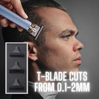 BARBERBOSS Vezeték Nélküli Hajvágó és Szakállvágó Készlet, Kerámia-Titánium T-Pengével, 8 Színes Fésűtartozékkal, USB Töltéssel 4