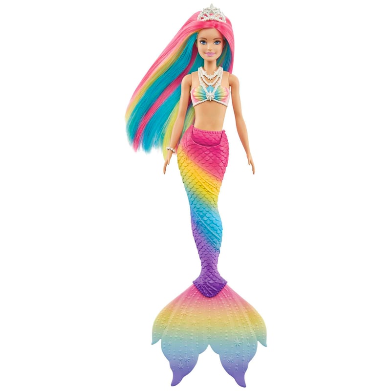 Barbie Dreamtopia Sirena s dugom koja mijenja boju - Igračka s aktivacijom na vodu za djevojčice od 3 do 8 godina, GTF89