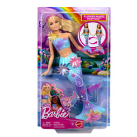 Bábika Barbie Kúzelná morská víla s prekvapením v podobe rozkvitajúceho kvetu, korunkou z perál, dlhými blond vlasmi a ružovým melírom, JDM72 6