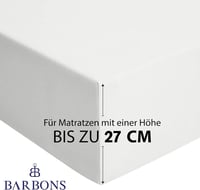 BARBONS Napínacia plachta 160x200 cm, 100% bavlnený džersej, certifikát Oeko-Tex, pre boxspring postele a vysoké matrace (do 27 cm), biela 3