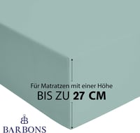 BARBONS Napínacia plachta 180x200 cm, 100% bavlnený džersej, certifikát Oeko-Tex, pre boxspring postele a vysoké matrace (do 27 cm), zelená 3
