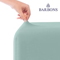 BARBONS Napínacia plachta 180x200 cm, 100% bavlnený džersej, certifikát Oeko-Tex, pre boxspring postele a vysoké matrace (do 27 cm), zelená 2
