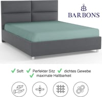 BARBONS Napínacia plachta 180x200 cm, 100% bavlnený džersej, certifikát Oeko-Tex, pre boxspring postele a vysoké matrace (do 27 cm), zelená 6
