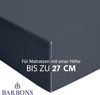 BARBONS Gumis Lepedő 180x200 cm Sötétszürke 100% Pamut Oeko-Tex - Fitted Sheets 180 x 200 cm, Darkgray 3