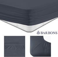BARBONS Gumis Lepedő 180x200 cm Sötétszürke 100% Pamut Oeko-Tex - Fitted Sheets 180 x 200 cm, Darkgray 4