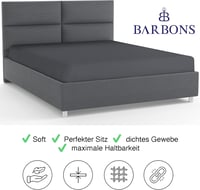 BARBONS Gumis Lepedő 180x200 cm Sötétszürke 100% Pamut Oeko-Tex - Fitted Sheets 180 x 200 cm, Darkgray 6